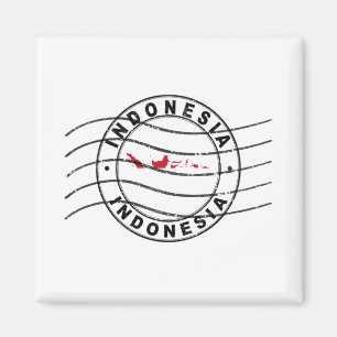 Map of Indonesia, Postal Passport stamp Magnet