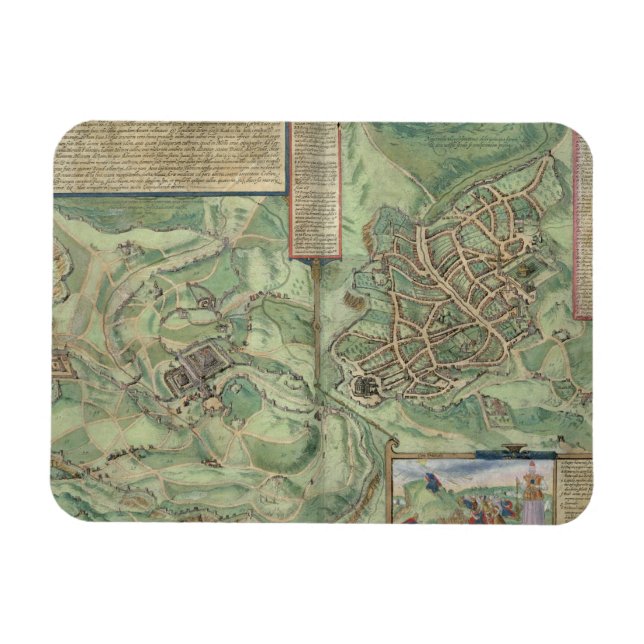 Map of Jerusalem, from 'Civitates Orbis Terrarum' Magnet (Horizontal)