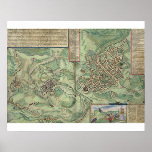 Map of Jerusalem, from 'Civitates Orbis Terrarum' Poster