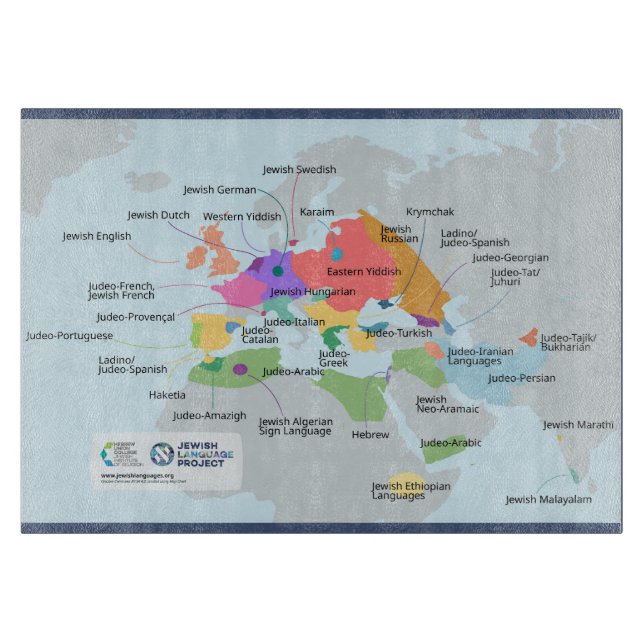 Map of Jewish languages  Schneidebrett (Vorderseite)