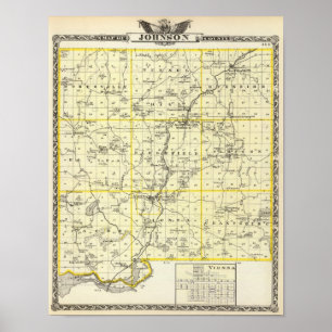 Map of Johnson County and Vienna Poster
