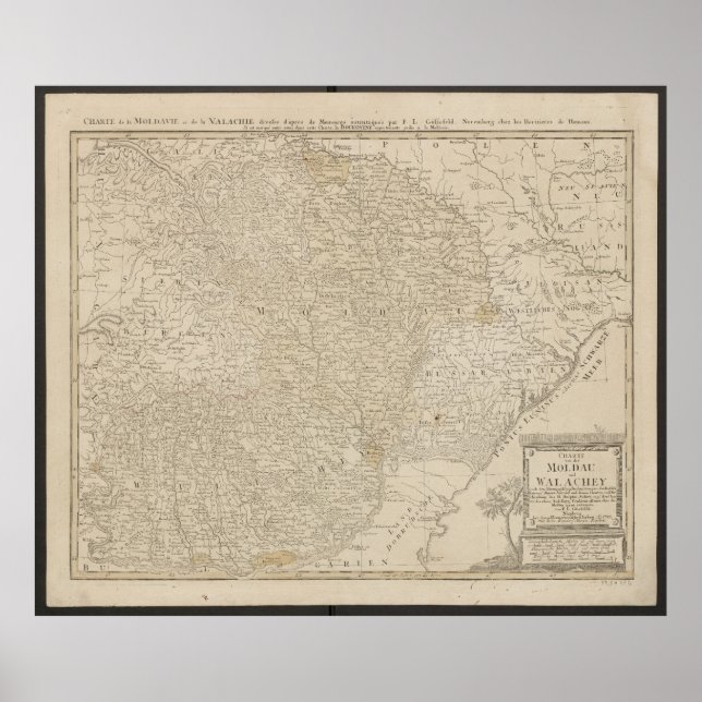 Map of Moldavia and Wallachia from 1785 Poster (Vorne)