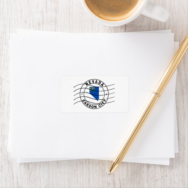 Map of Nevada, Postal Passport Stamp Adressaufkleber (Insitu)