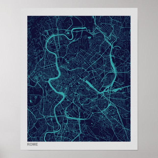 Map of Rome Poster (Vorne)