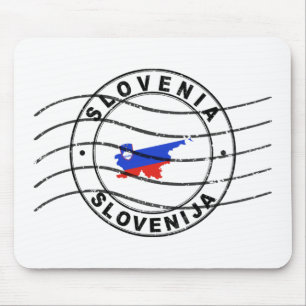Map of Slovenia, Postal Passport stamp Mousepad