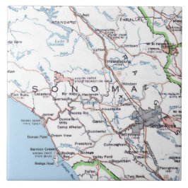 Map of Sonoma County CA -Blue Fliese