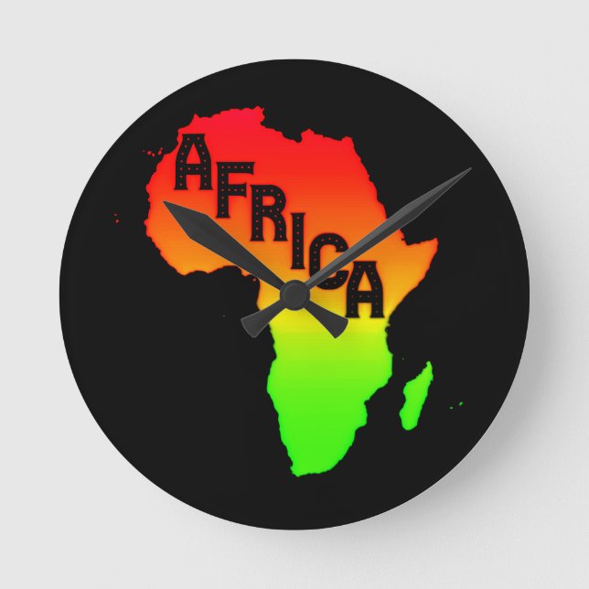 Map of the Afrika       Runde Wanduhr (Vorderseite)