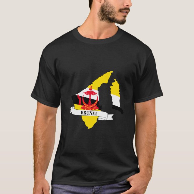 Map of the flag of Brunei T-Shirt (Vorderseite)