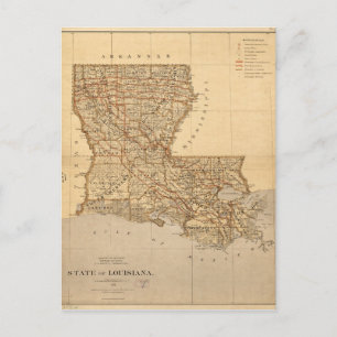 Map of the State of Louisiana Postkarte