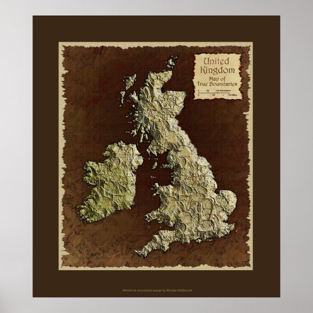 MAP of the UK Map Art Poster (Vorne)