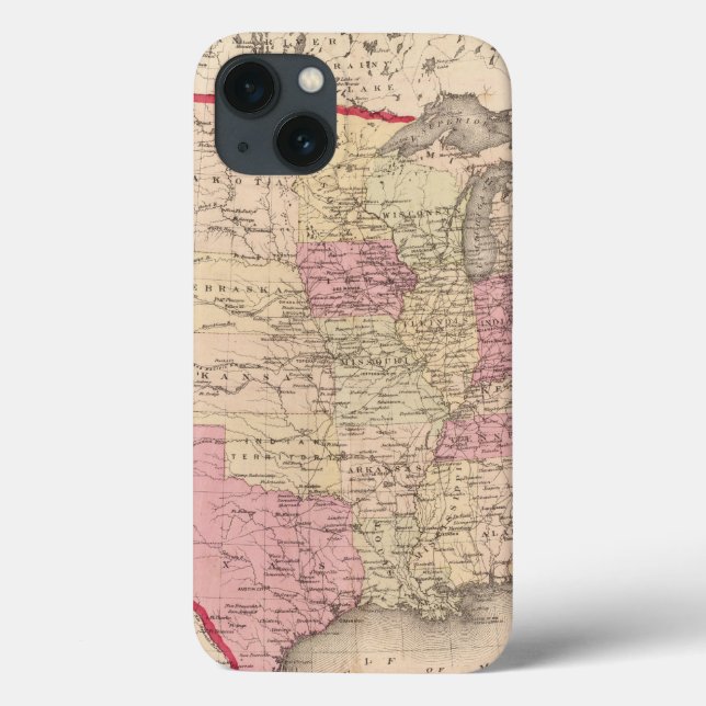 Map of the United States 5 Case-Mate iPhone Hülle (Rückseite)