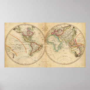 Map of the World 3 Poster