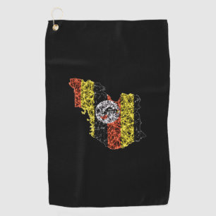 Map of Uganda, Polygonal mesh line map Golfhandtuch