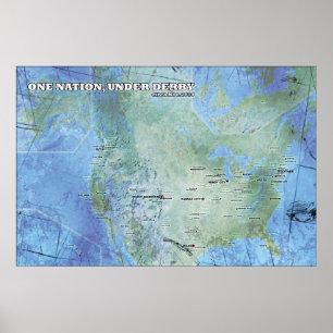 Map - One Nation, Under Derby Poster