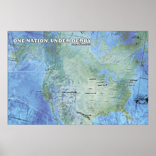 Map - One Nation, Under Derby Poster (Vorne)