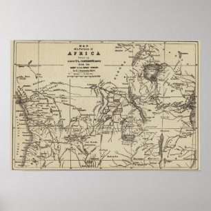 Map Portion of Africa Cameron’s Route Poster