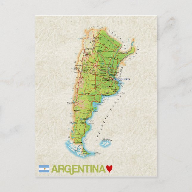 MAP POSTCARDS-Filme in Argentinien Postkarte (Vorderseite)
