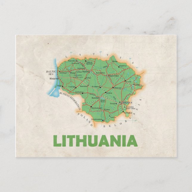 MAP POSTCARDS-Filme in Litauen Postkarte (Vorderseite)