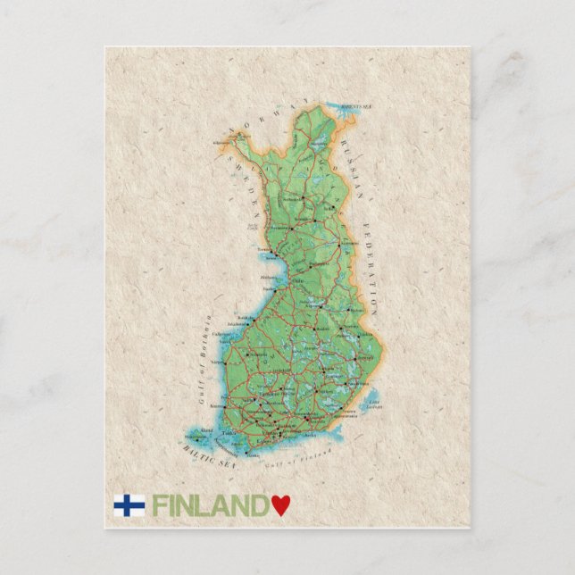 MAP POSTCARDS, Finnland Postkarte (Vorderseite)