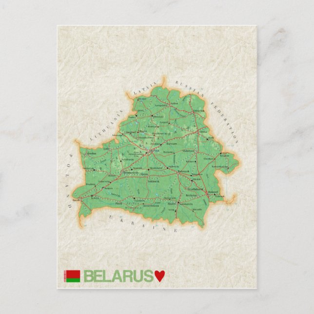 MAP POSTCARDS in Belarus Postkarte (Vorderseite)