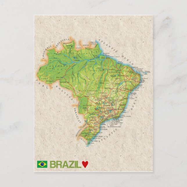 MAP POSTCARDS in Brasilien Postkarte (Vorderseite)