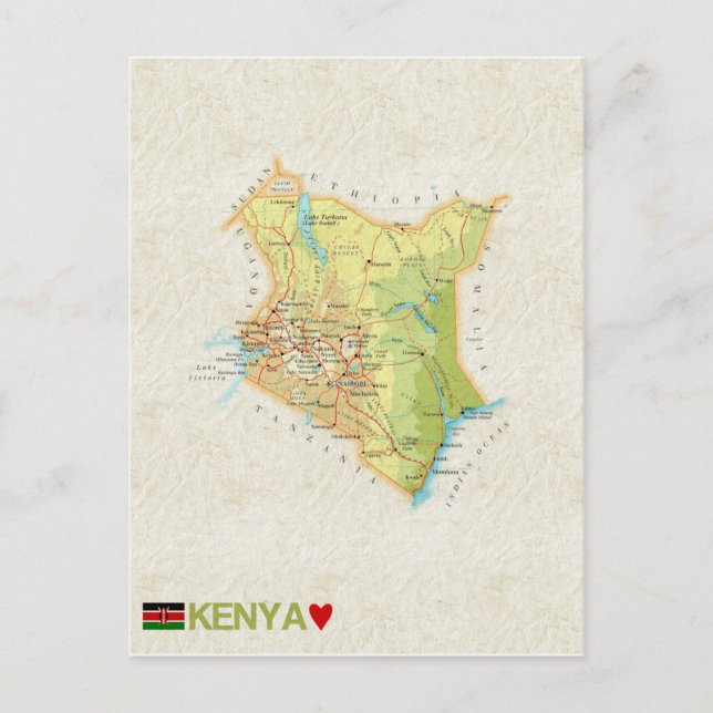 MAP POSTCARDS in Kenia Postkarte (Vorderseite)