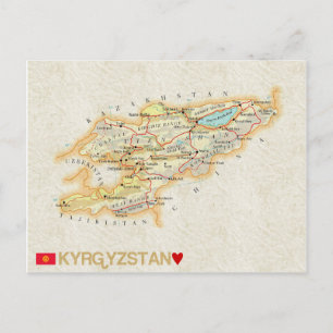 MAP POSTCARDS, in Kirgisistan Postkarte