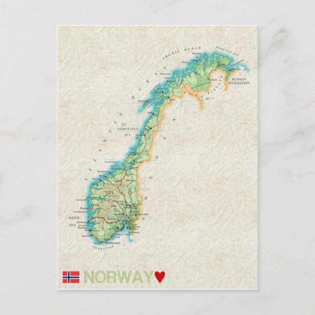 MAP POSTCARDS in Norwegen Postkarte (Vorderseite)