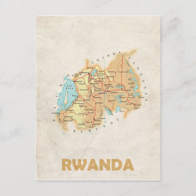 MAP POSTCARDS in Ruanda Postkarte (Vorderseite)