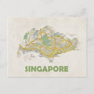 MAP POSTCARDS, in Singapur Postkarte
