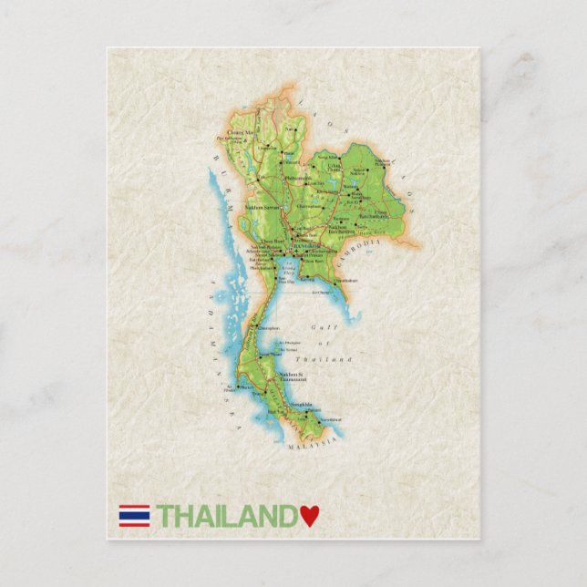 MAP POSTCARDS in Thailand Postkarte (Vorderseite)
