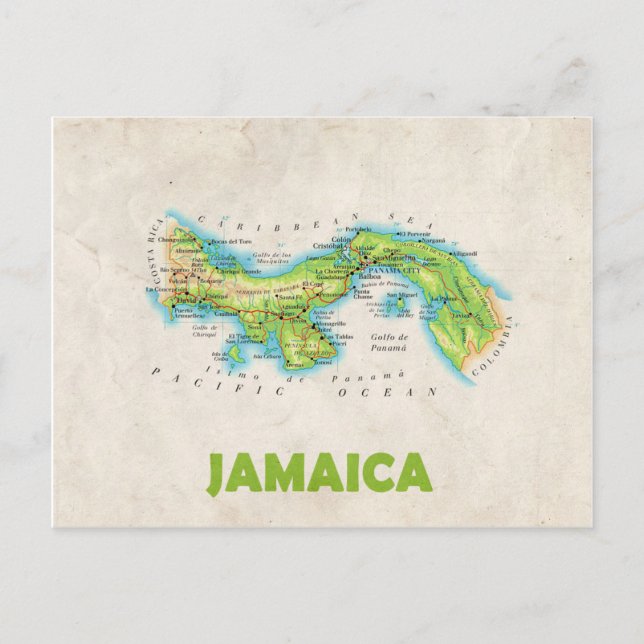 MAP POSTCARDS, Jamaika Postkarte (Vorderseite)
