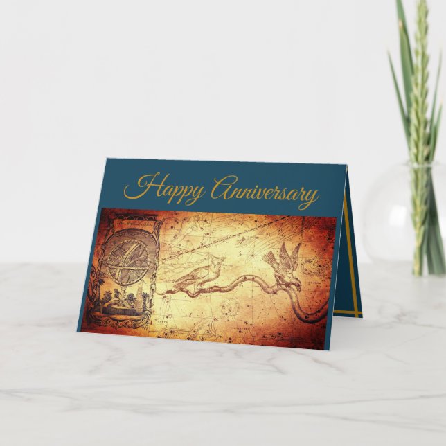 Map & Sphere Blue Jubiläum Karte (Vorderseite)