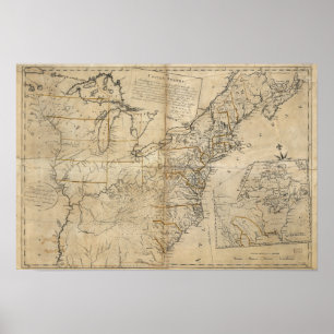MAP: USA, 1783 POSTER