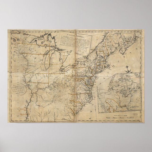 MAP: USA, 1783 POSTER (Vorne)