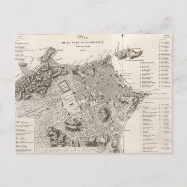 Mapa da cidade do Rio de Janeiro (1820) Postkarte (Vorderseite)