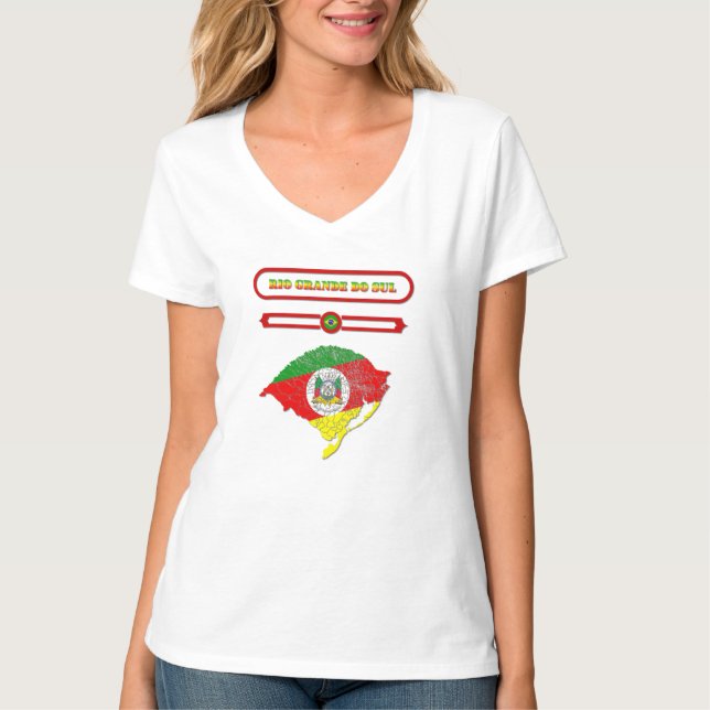 MAPA DO RIO GRANDE DO SUL. SAMER BRASIL T-Shirt (Vorderseite)