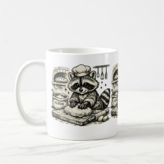 Mapache panadero – Arte vintage de cocina Kaffeetasse