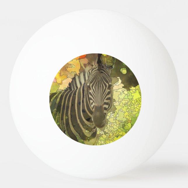 Mapified - Zebra Tischtennisball (Vorderseite)
