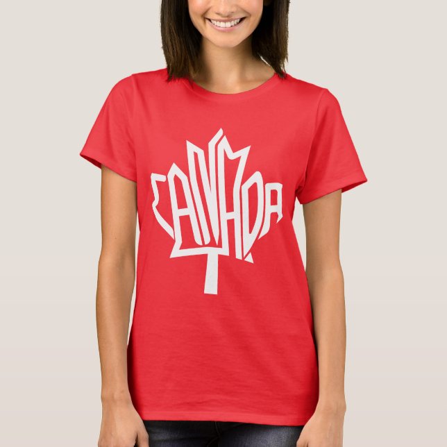 Maple CANADA TEXT FLAG LOGO BY MASANSER PIXELAT T-Shirt (Vorderseite)