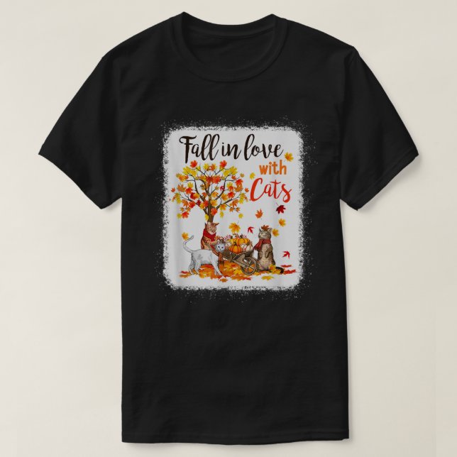 Maple Cat Leaf Fall Hallo Herbst Fahrrad T-Shirt (Design vorne)