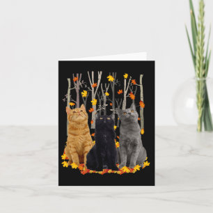 Maple Cat Leaf Fall Hallo Herbst Spaß Kitty Karte