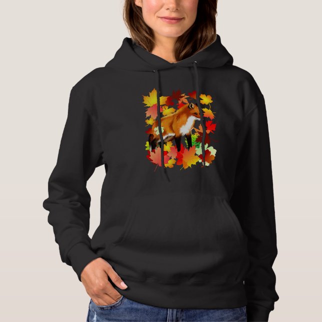 Maple Fox Leaf Fall Autumn Leaves Nature Seasons F Hoodie (Vorderseite)
