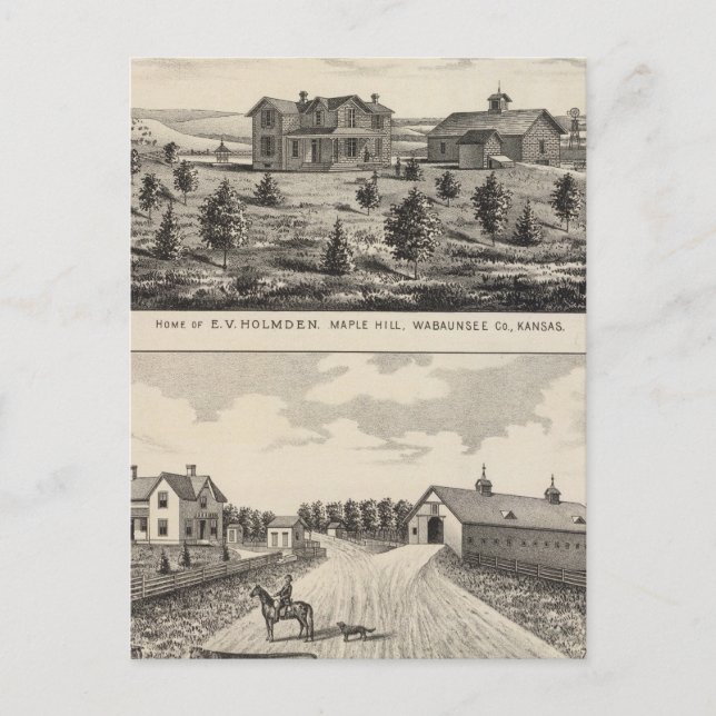 Maple Hilland Silver Spring Ranch, Kansas Postkarte (Vorderseite)