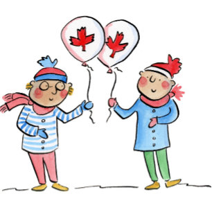 Maple Leaf Balloons Postkarte