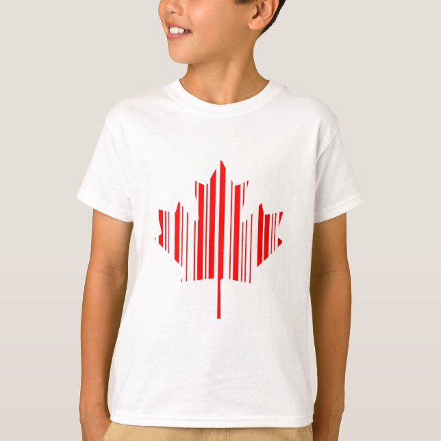 MAPLE LEAF BAR CODE KANADA FLAG Barcode Muster T-Shirt (Vorderseite)