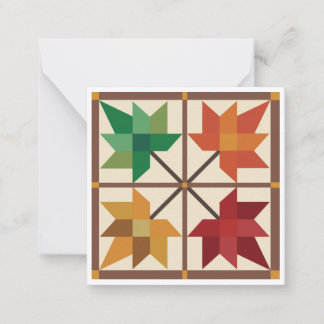 Maple Leaf Barn Quilt Flat Notecard Mitteilungskarte
