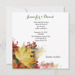 Maple Leaf Fall Custom Wedding Einladung