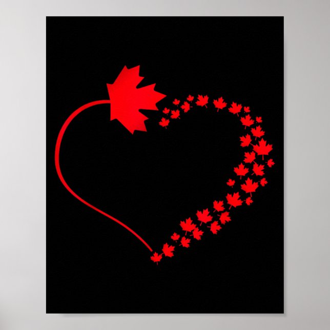 Maple Leaf Herz Kanada Stolz Urlaub Reise Poster (Vorne)