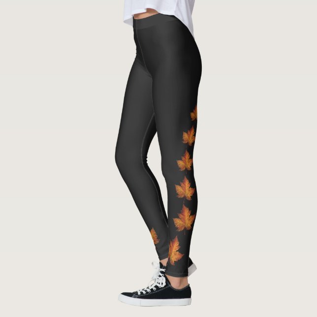 Maple Leaf Leggings Benutzerdefinierte Kanada Legg (Links)